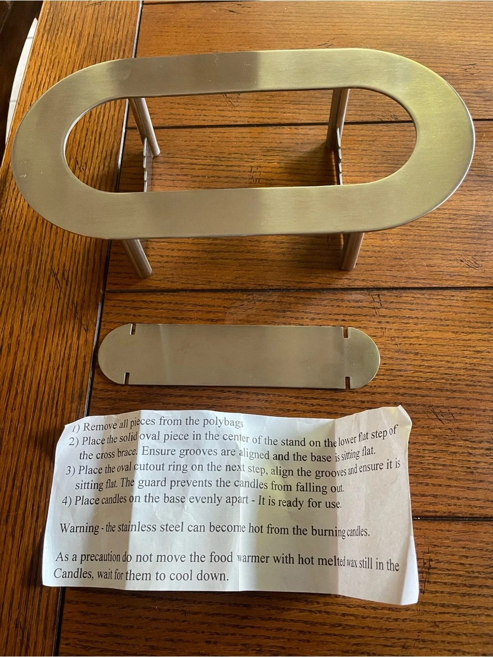 Vintage Crate and Barrel Stainless Steel 2-Piece Oval Food Warmer Chafing Dish